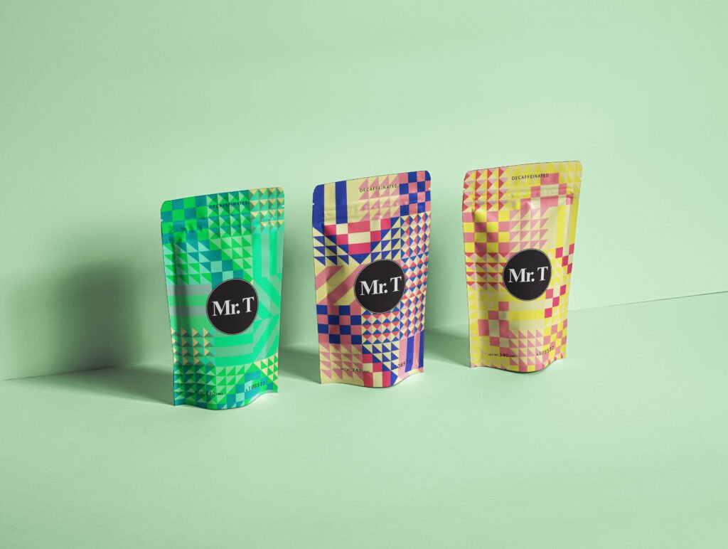 Mr. T premium tea pouch packaging collection by Indy Blue Studio