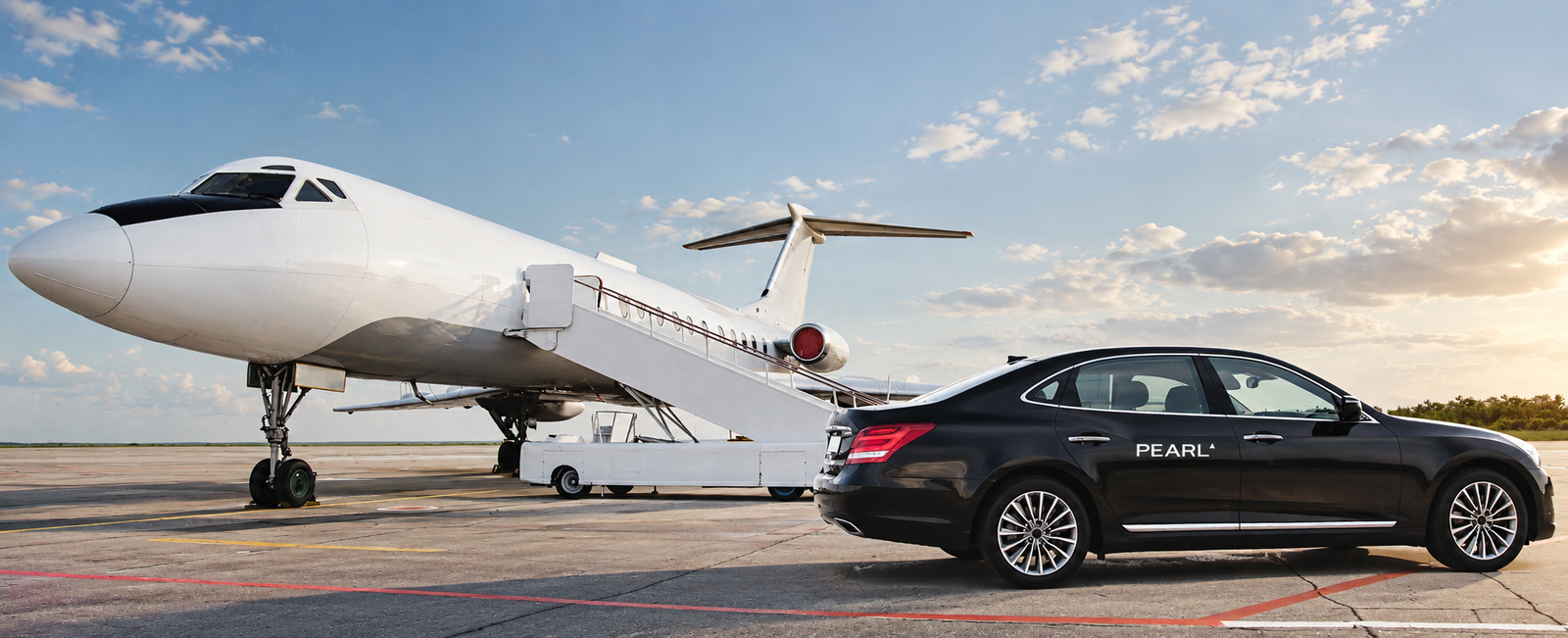 Pearl premium airport transfer service with private aircraft